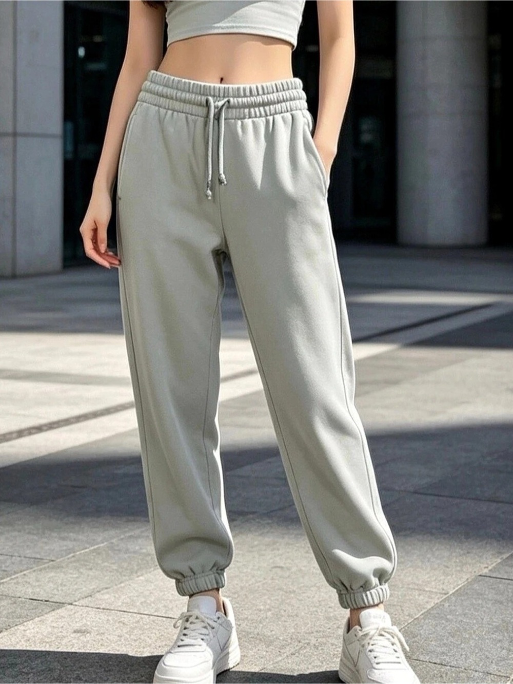 Tna CozyAF Fleece Jogger Pants in Sage Green Size XS